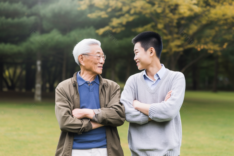 老年父子子孙亲情陪伴公园,高清,摄影图,摄影图片,图片大全,摄影图免费下载